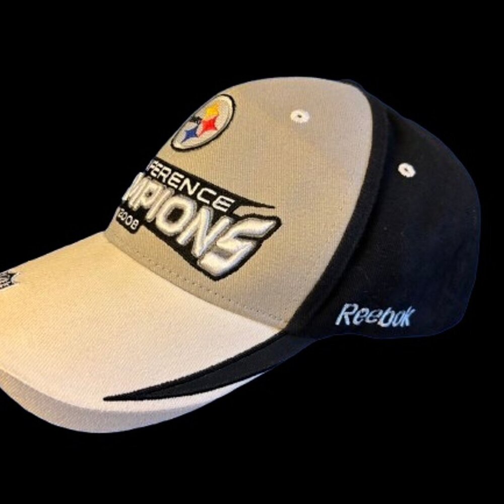 PITTSBURGH STEELERS 2008 CONFERENCE CHAMPIONS By REEBOK Adjustable Sewn Logo
